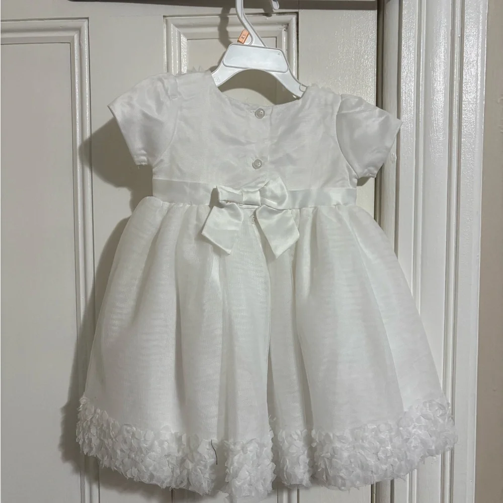 NWT Blueberi Boulevard Baby Girl Floral Appliqué Tulle Overlay Fit & Flare Dress
